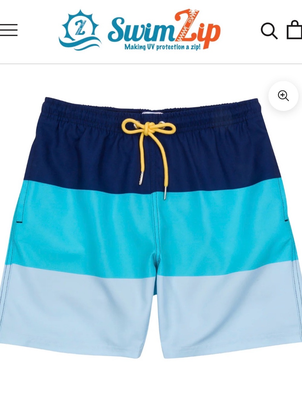 Swimzip Boy’s Colorblock Blue Stripe Swim Trunks